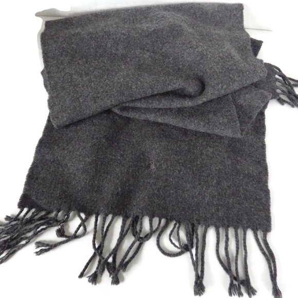Ralph Lauren Polo/ Warm Wool-Cashmere Scarf/ Gray - Picture 4 of 4